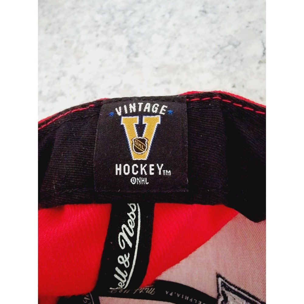 Mitchell & Ness New York Rangers Vintage NHL Snapback Hat Red Flat Brim Cap - Picture 7 of 15